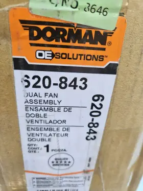 620-843 Dorman Oe Solutions Cooling Fan Radiator For Audi A3 Vw Jetta - New Open Box