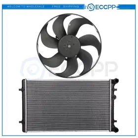 Ec83745001cp Eccpp Radiator Cooling Fan Kit For 1999-2004 Volkswagen Golf Jetta 2000-2004 Audi Tt