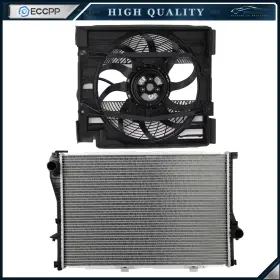 Ec83756301cp Eccpp Electric Engine Radiator Cooling Fan Kit For 2001 2002 2003 Bmw 525i 530i