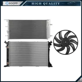 Ec84833001cp Eccpp Electric Radiator Condenser Cooling Fan Kit For 10-14 Audi A5 2011-2017 Q5