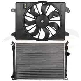 10163374 Everpartstorecs For 2009-2017 Dodge Challenger Charger 2 Pcs Engine Radiator And Cooling Fan Kit