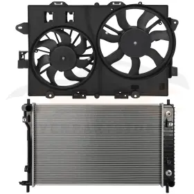10163378 Everpartstorecs 2pcs Engine Radiator And Cooling Fan For 2007-08 Chevrolet Equinox Pontiac Torrent