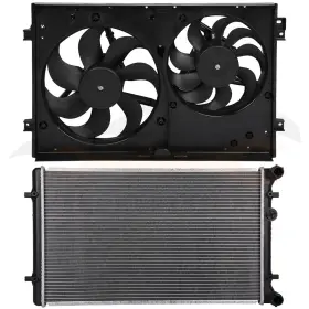 10163497 Everpartstorecs For 2000-2006 Audi Tt Quattro 1.8l 1781cc 2pcs Engine Radiator And Cooling Fan Kit