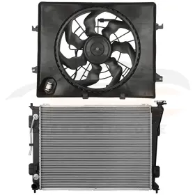 10241208 Everpartstorecs Electric Radiator Cooling Fan Kit For 2011-2013 Kia Optima And 2012 Hyundai Sonata