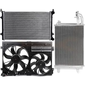 10329652 Everpartstorecs For 2009-2010 Volkswagen Jetta 2.5l Electric Radiator Condenser Cooling Fan Kit