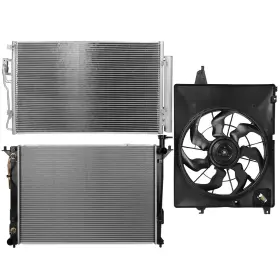 12758031 Everpartstorecs Electric Radiator Condenser Cooling Fan Kit For 10-2012 Hyundai Santa Fe