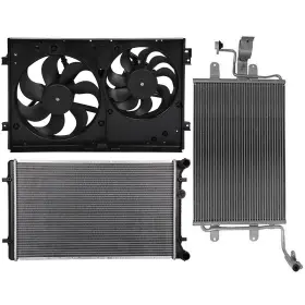 12758043 Everpartstorecs Electric Radiator Condenser Cooling Fan Kit For 1999-2005 Volkswagen Golf Jetta