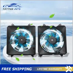 Ho3115142 Ff-autos 2x Radiator Cooling Fan Assembly Fit 2008 2009 2010 2011 2012 Honda Accord 2.4l