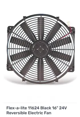 104695 Flex-a-lite 088657116244 11624 24volt 16 Inch Trimline Aux Reversible Electric Fan New 104695 Flex-a-lite 088657116244 11624 24volt 16 Inch Trimline Aux Reversible Electric Fan New