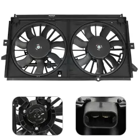 10121050 Fly-autopartsclub Radiator Condenser Cooling Fan Assembly For 2000-2003 Chevy Impala 3.4l 3.8l V6