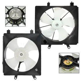 10124362 Fly-autopartsclub For 2001-2005 Honda Civic 1.7l 1668cc L4 2pcs Radiator Cooling Fan Assembly