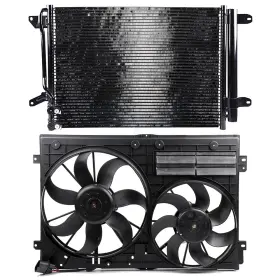 10124441 Fly-autopartsclub For 2012-14 Volkswagen Beetle 2011-13 Jetta Condenser Cooling Fan Kit