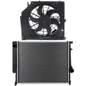 Fly-autopartsclub 10124445 Radiator Cooling Fan Kit For 1999 Bmw 323i 328i Base Convertible/sedan L6 Gas
