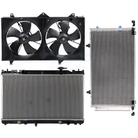 10264375 Fly-autopartsclub Radiator And Condenser Cooling Fan Kit For 2004-08 Toyota Solara 2.4l L4 2-door