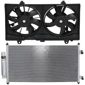 10445390 Fly-autopartsclub Electric Ac Condenser And Cooling Fan Kit For 2007-2012 Nissan Sentra 2.0l 4-door