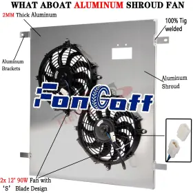 Fongoff 2711 Aluminum Radiator Shroud Fan For 2003-2010 Dodge Ram Cummins 2500 3500 5.9l