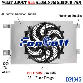 C345 Fongoff Aluminum Shroud Electric Fan Fit Chevy Impala Bel Air Caprice Kingswood 1969-70