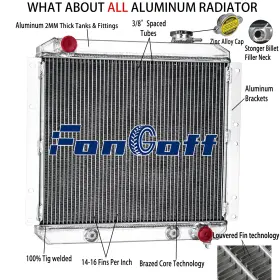 Dpi180 Fongoff 3-row Aluminum Radiator For 1958-1984 Toyota Land Cruiser Fj40 Fj45 Series At Us