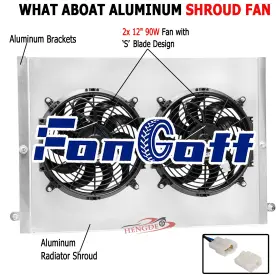 Dpi2755 Fongoff Aluminum Shroud 2x12ftft Fan For 1998-2007 Lexus Lx470 Toyota Land Cruiser 4.7l