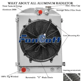 Mc3032 Fongoff 3 Core Radiator Shroud Fan Fit 1929-1931 Ford Hi-boy Grill-shells V8 Engine