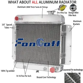 Sbr255 Fongoff 4 Row Aluminum Radiator Fit 1962-1967 Chevy Ii Nova 3.2/3.8l V8 Conversion #255