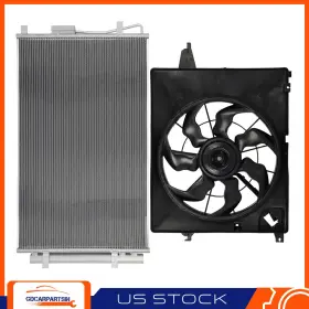 Gdc844128 Gdcar For 2013 14-2018 Hyundai Santa Fe Electric Radiator Cooling Fan And Ac Condenser