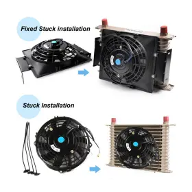 E-04sdb4007zbk Grandorange Universal 7 Inch Slim Pull Push Electric Oil Cooler Engine Cooling Fan 12v 80w