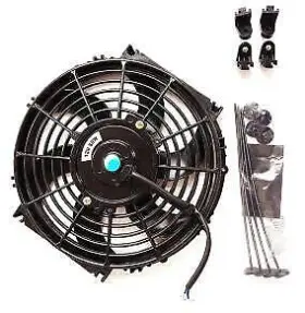 633-fan9-cmc Grefmoto 9 Inch Slim Fan Universal Electric Radiator Cooling Push 12v Mount Kit