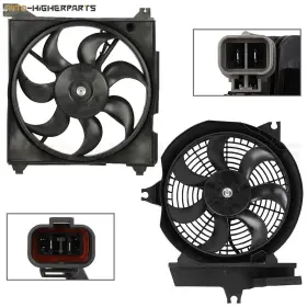 10382682 Higher-autoparts For 2001-2006 Hyundai Santa Fe Radiator Condenser Cooling Fan Assembly #3