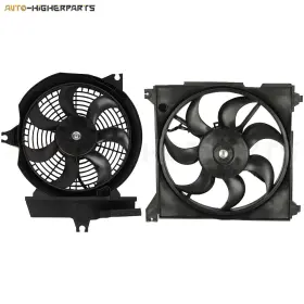10382682 Higher-autoparts For 2001-2006 Hyundai Santa Fe Radiator Condenser Cooling Fan Assembly