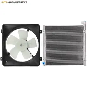 10393278 Higher-autoparts For 1997-2000 Acura El 1996-1998 Honda Civic 1.6l Ac Condenser And Cooling Fan Kit
