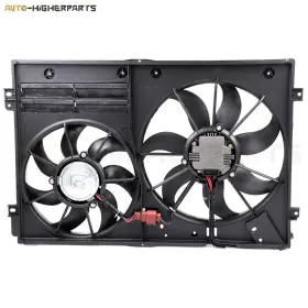 10395478 Higher-autoparts For 2009-2010 Volkswagen Jetta Electric Radiator Condenser Cooling Fan Kit #3