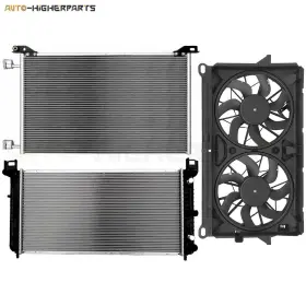 10395485 Higher-autoparts For 2007-2013 Cadillac Escalade Electric Radiator Condenser Cooling Fan Kit