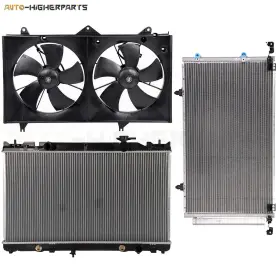 10395486 Higher-autoparts For 2002-2006 Toyota Camry Electric Radiator Condenser Cooling Fan Kit