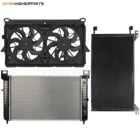 10395491 Higher-autoparts For 2007-2013 Chevrolet Silverado 1500 Radiator Condenser Cooling Fan Kit