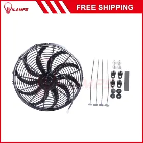 10879250 Hilamps For 1999 2000-2017 Ford F-350 Condenser Radiator Cooling Fan Universal 16 Inch