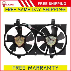 10879924 Hilamps For 2002 2003 2004-2006 Nissan Sentra Radiator Condenser Cooling Fan Assembly