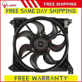 10879926 Hilamps For 2001 2002 2003 2004-2006 Hyundai Santa Fe Radiator Cooling Fan Assembly
