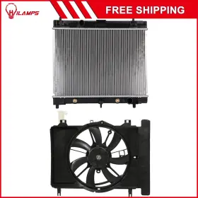 10980446 Hilamps For 2007-2018 Toyota Yaris Electric Radiator Cooling Fan Kit Front 12v