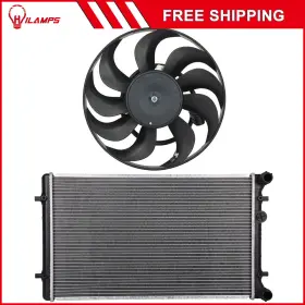 10980451 Hilamps For 2000-2006 Audi Tt Quattro 1999-2006 Volkswagen Golf Radiator Cooling Fan Kit