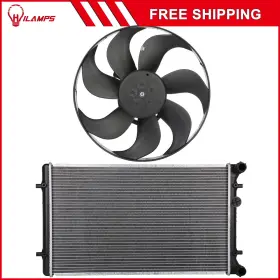 10980452 Hilamps For 1999-2004 Volkswagen Golf Jetta 2000-2004 Audi Tt Radiator Cooling Fan Kit