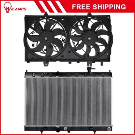 10981646 Hilamps For 2014-2018 Nissan Rogue Electric Radiator Cooling Fan Kit Front 12v