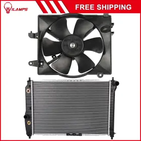 10983299 Hilamps For 05-08 Chevy Aveo Pontiac Wave Electric Radiator Cooling Fan Kit