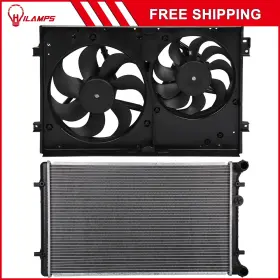 10983488 Hilamps For 1999-2006 Volkswagen Golf 2000-2006 Audi Tt Quattro Radiator Cooling Fan Kit