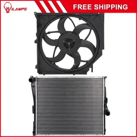 10983493 Hilamps For 2004-2006 Bmw X3 Electric Radiator Cooling Fan Kit Front 12v
