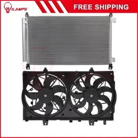 10988316 Hilamps For 2014-2018 Nissan Rogue Electric Ac Condenser Cooling Fan Kit Front 12v