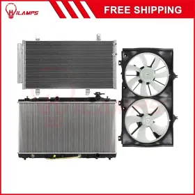10989756 Hilamps For 05-12 Toyota Avalon 07-11 Camry Electric Radiator Condenser Cooling Fan Kit