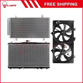10989761 Hilamps For 2012-2017 Toyota Camry Electric Engine Radiator Condenser Cooling Fan Kit