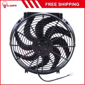 11380580 Hilamps Universal 14 Inch 13.5v 1400cfm Radiator Condenser Cooling Fan