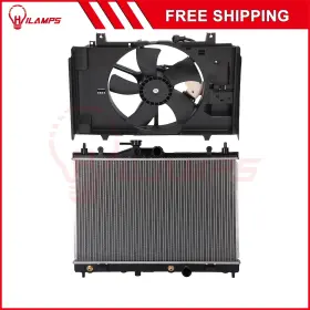 13090142 Hilamps Electric Radiator Cooling Fan Kit For 2007 2008 2009-2012 Nissan Versa 4-door